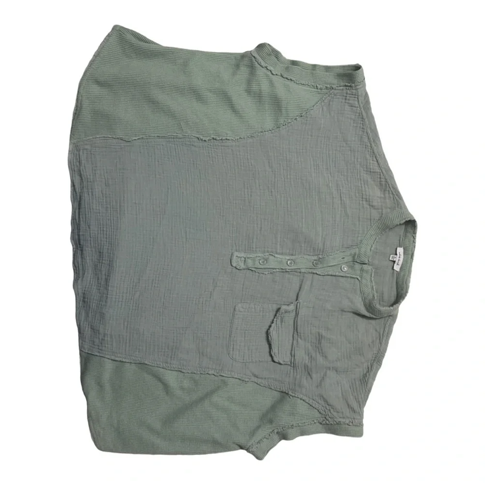 White Birch Green Cargo Button Down Shirt - Picture 1 of 2